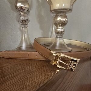 Michael Kors Brown and Gold Reversible Women's Belt S/M 37"